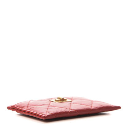 Chanel Aged Calfskin Quilted Reissue Card Holder Red 4 of 7
