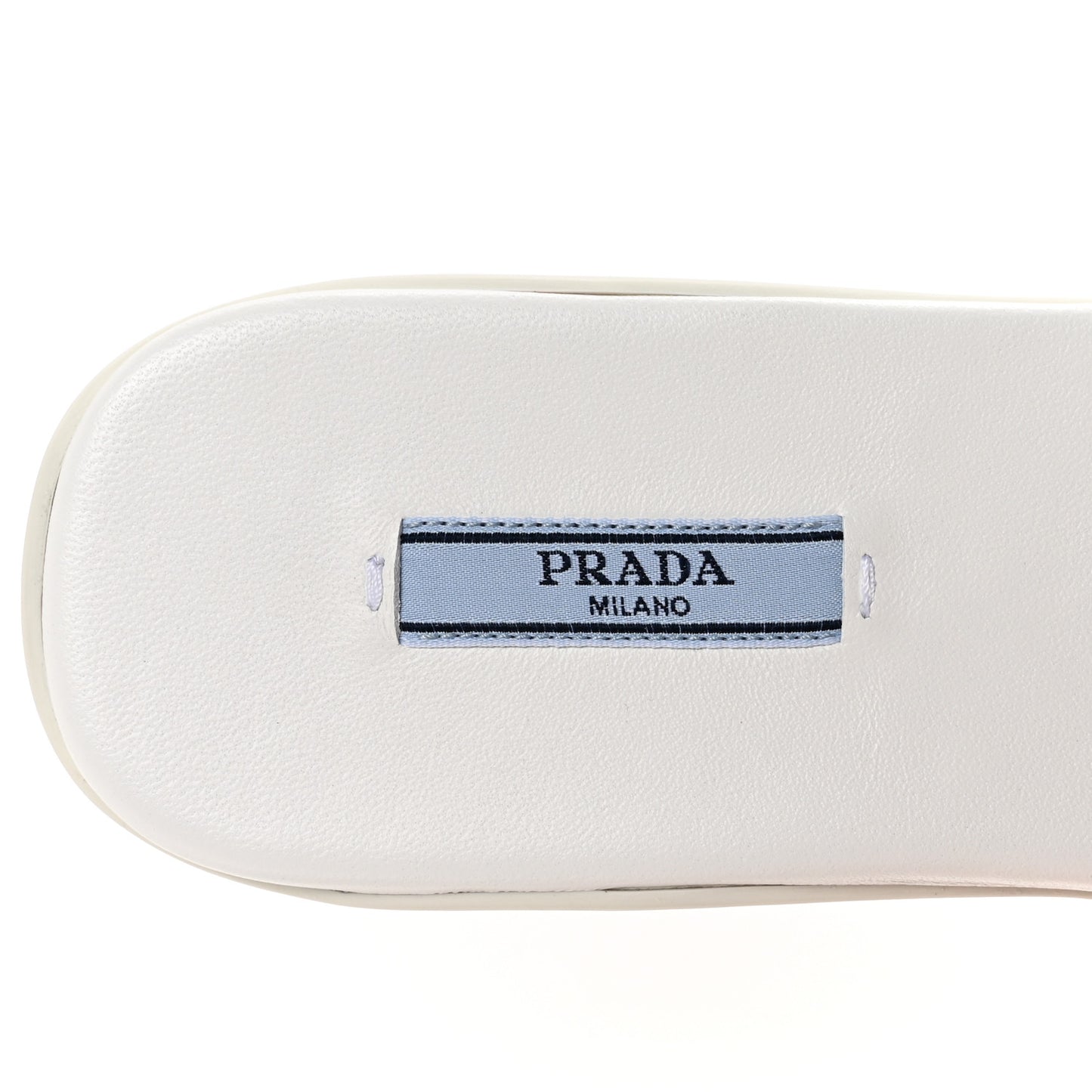 Spazzolato Triangle Logo Slide Flat Sandals 39 White