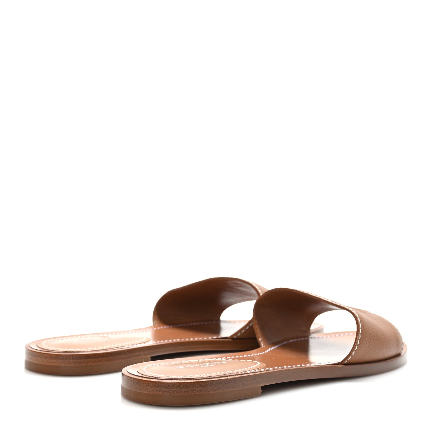 Louis Vuitton Calfskin Lock It Flat Mule 37 Cognac 4 of 9