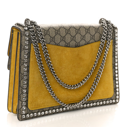 Gucci GG Supreme Monogram Crystal Bow Embroidered Medium Dionysus Shoulder Bag Yellow 3 of 15