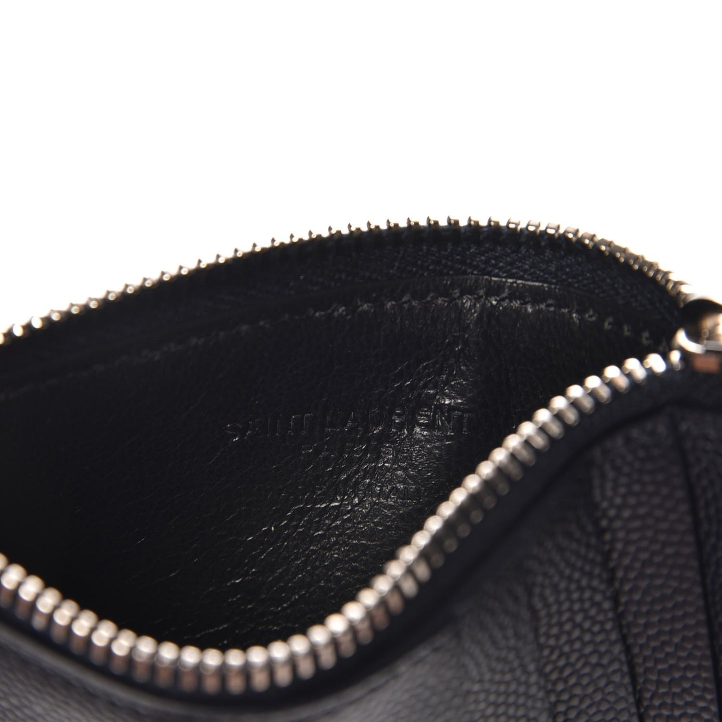 Grained Calfskin 5 Fragments Zip Pouch Card Holder Navy