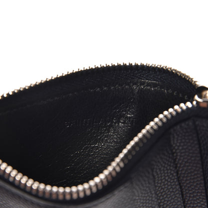 Saint Laurent Grained Calfskin 5 Fragments Zip Pouch Card Holder Navy 5 of 8