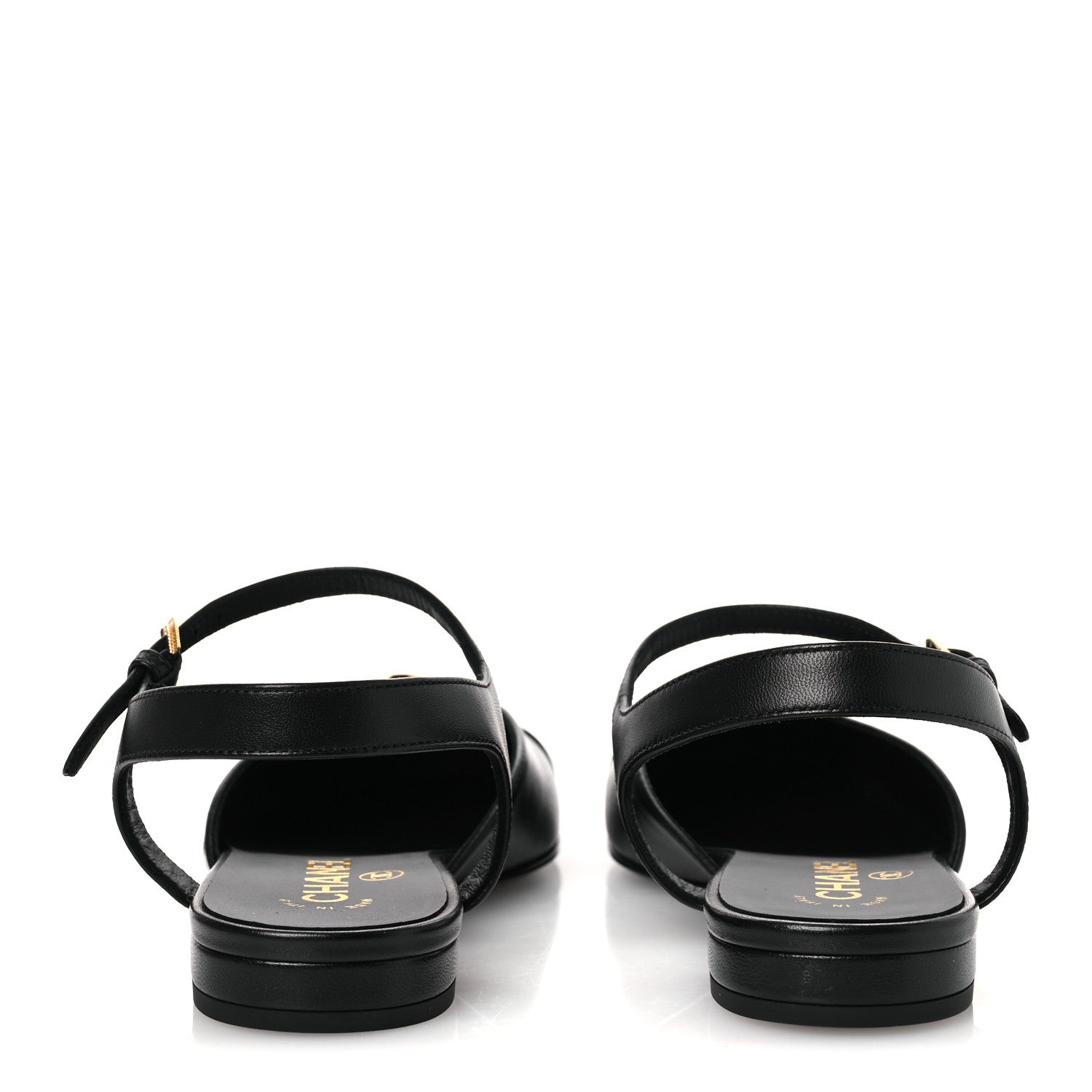 Chanel Lambskin Patent Cap Toe Crystal Enamel CC Mary Jane Slingback Flats 36 Black 6 of 12