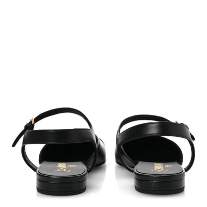 Chanel Lambskin Patent Cap Toe Crystal Enamel CC Mary Jane Slingback Flats 36 Black 6 of 12