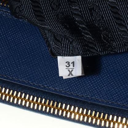 Prada Saffiano Lux Medium Double Zip Tote Bluette 8 of 12