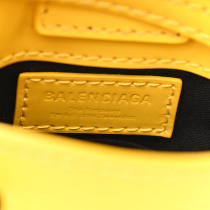 Balenciaga X THE SIMPSONS Smooth Calfskin Logo Shopping Phone Holder Bag Bumblebee Yellow 6 of 10