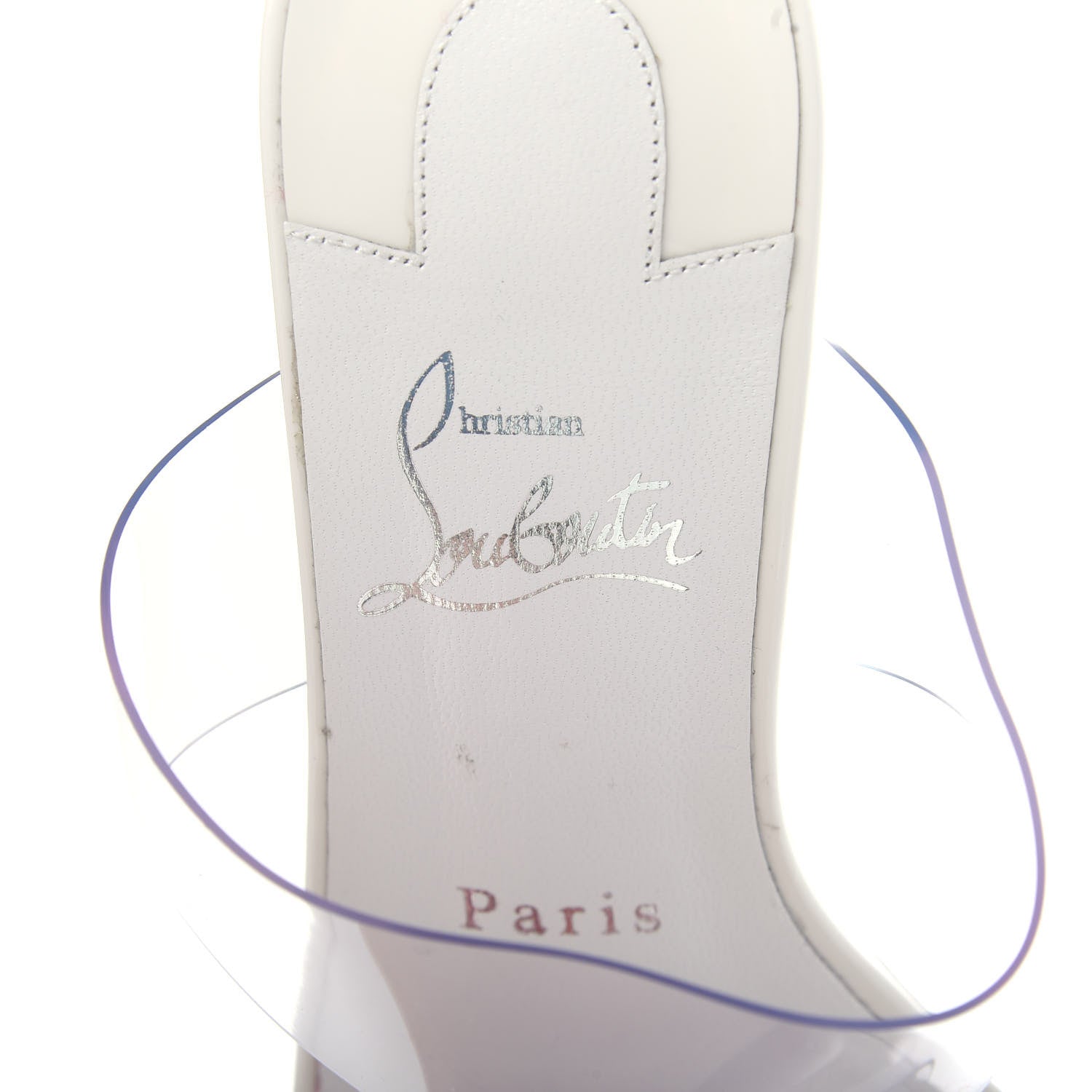Christian Louboutin Patent PVC Just Nothing 85 Slide Sandals 36.5 White 8 of 10