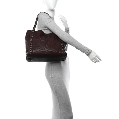 Chanel Glazed Calfskin Modern Chain Tote Burgundy 2 of 10