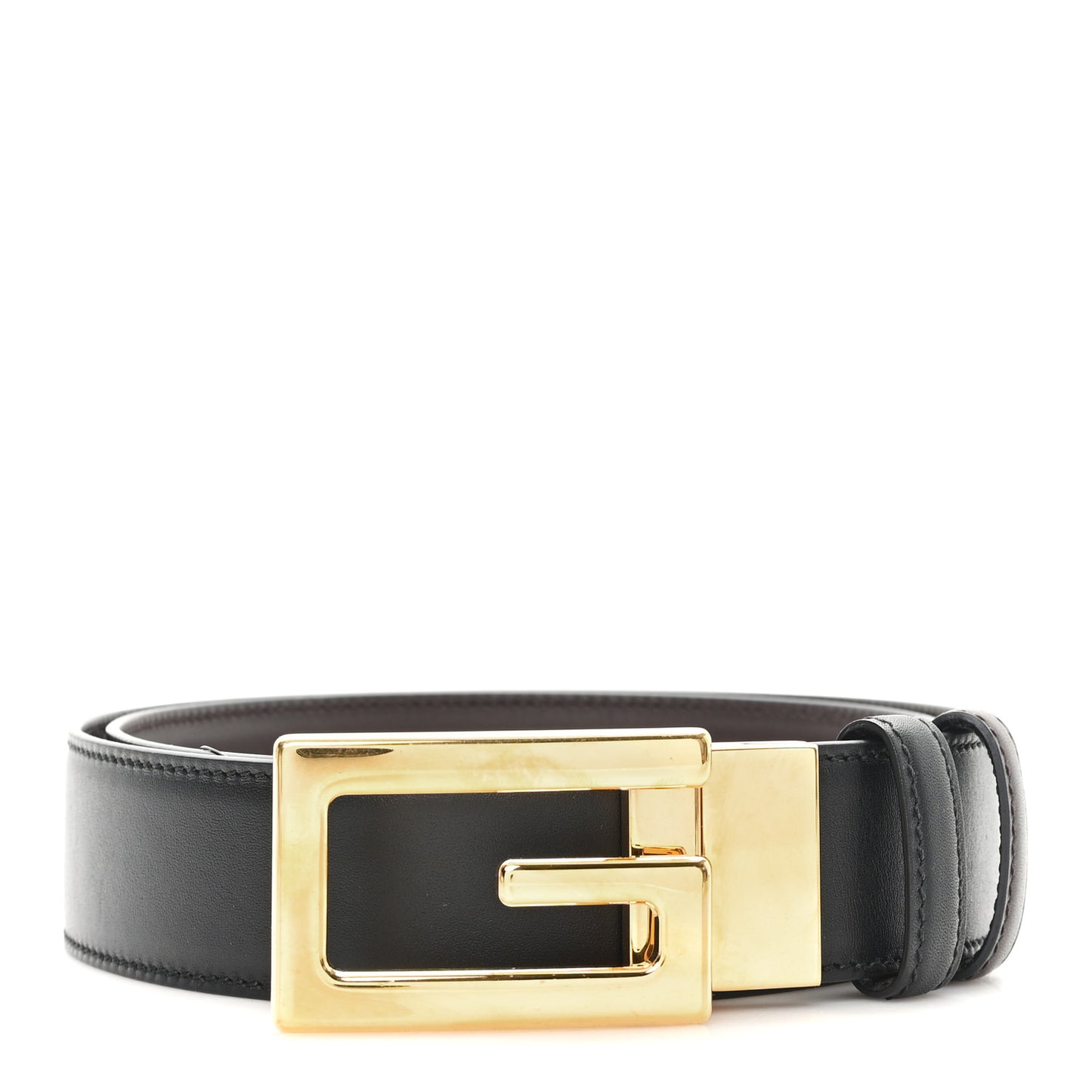Moon Calfskin Square G Reversible 35mm Belt 95 38 Black