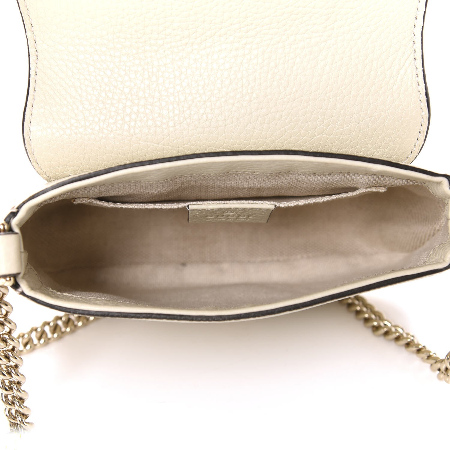 Gucci Pebbled Calfskin Small Soho Flap Crossbody Off White 5 of 11