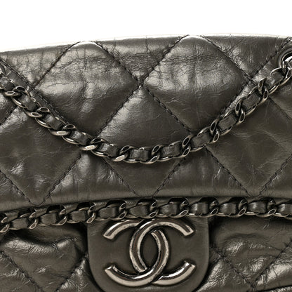 Chanel Metallic Aged Calfskin Mini Chain Me Flap Pewter 15 of 19