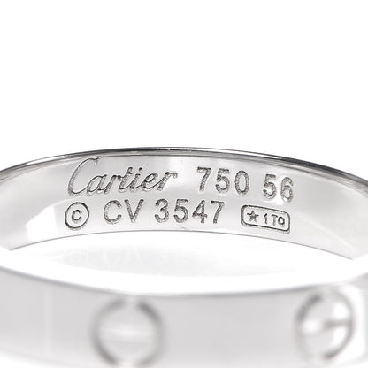 Cartier 18K White Gold 3.5mm LOVE Wedding Band Ring 56 7.5 4 of 4