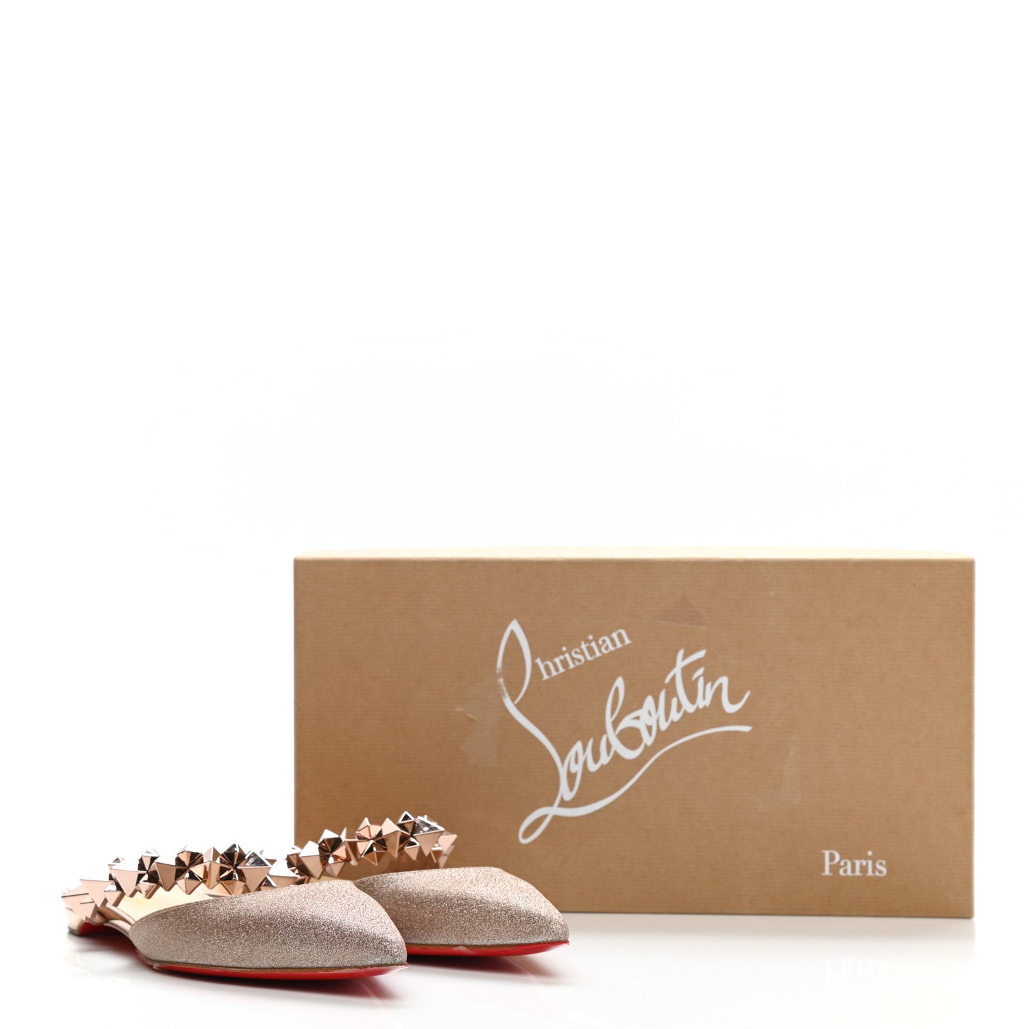 Christian Louboutin Mini Glitter Planet Choc Flat Mules 37 Courtisane Pink Bronze 8 of 8