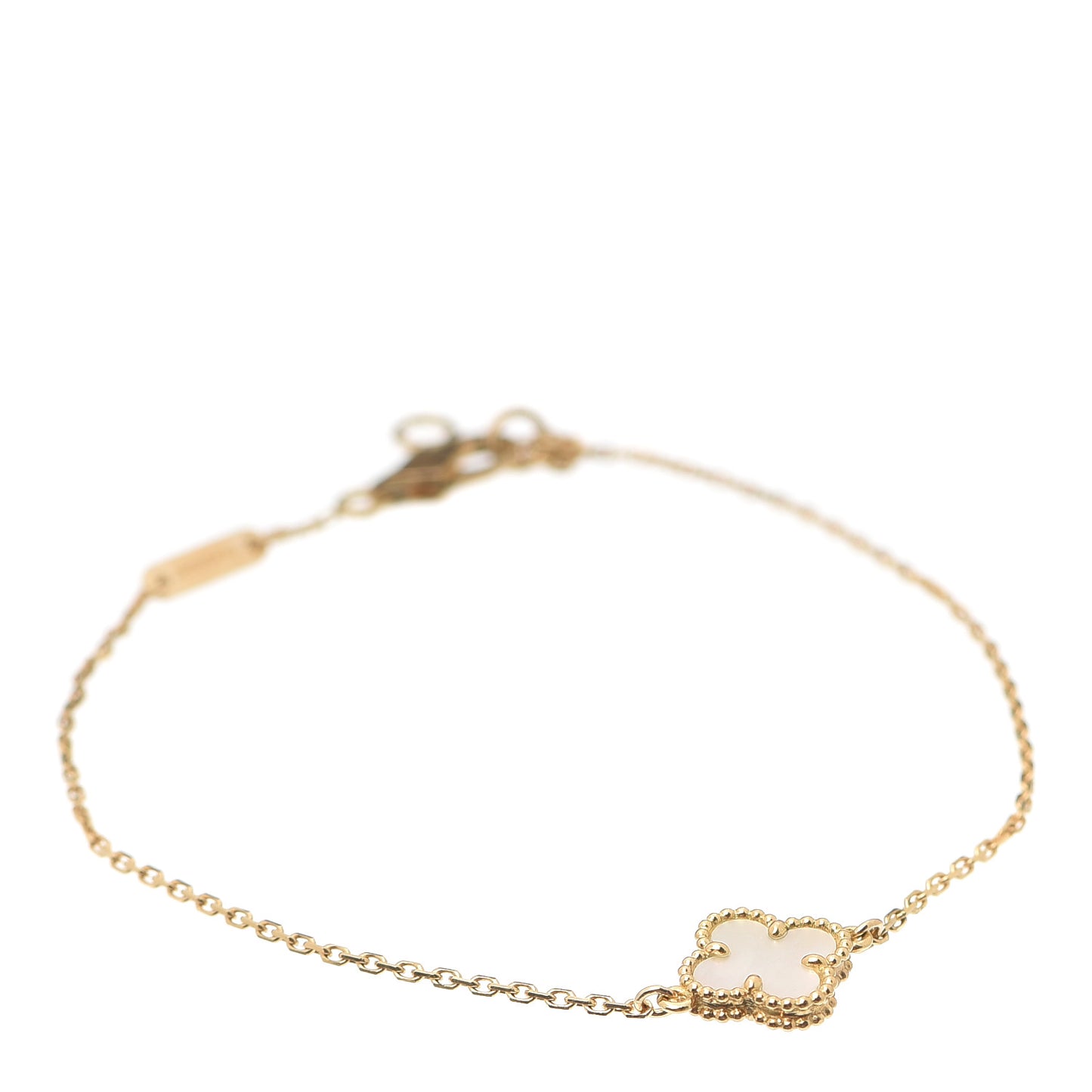 18K Yellow Gold Mother of Pearl Sweet Alhambra Bracelet