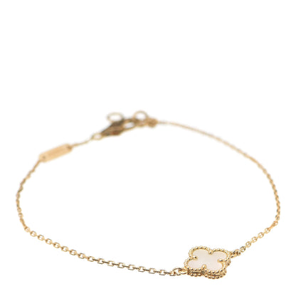 Van Cleef & Arpels 18K Yellow Gold Mother of Pearl Sweet Alhambra Bracelet 1 of 7