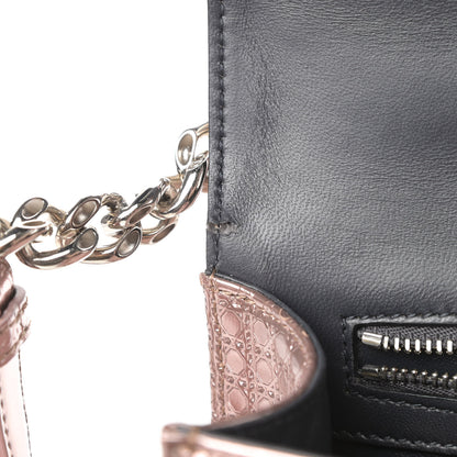 Christian Dior Metallic Patent Micro-Cannage Medium Diorama Flap Bag Pink 10 of 12