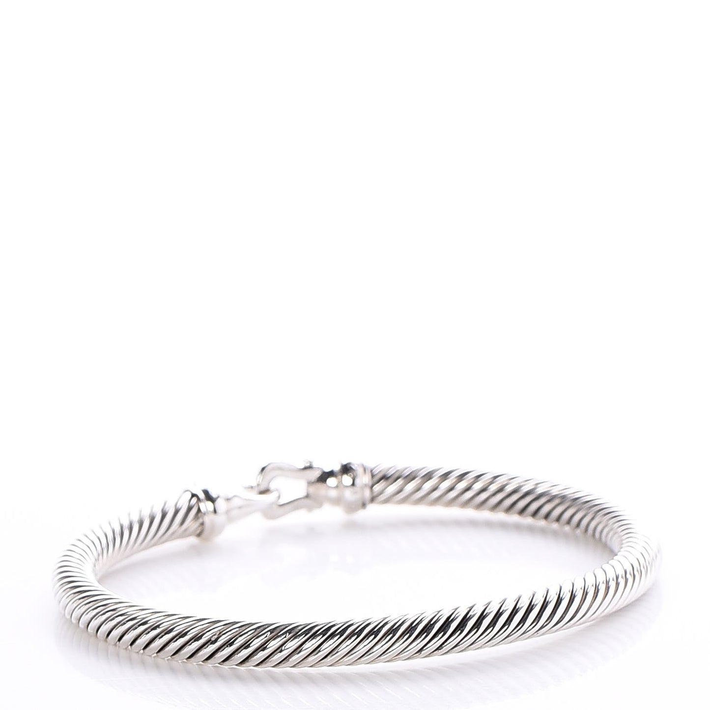 Sterling Silver Diamond 5mm Cable Buckle Bracelet