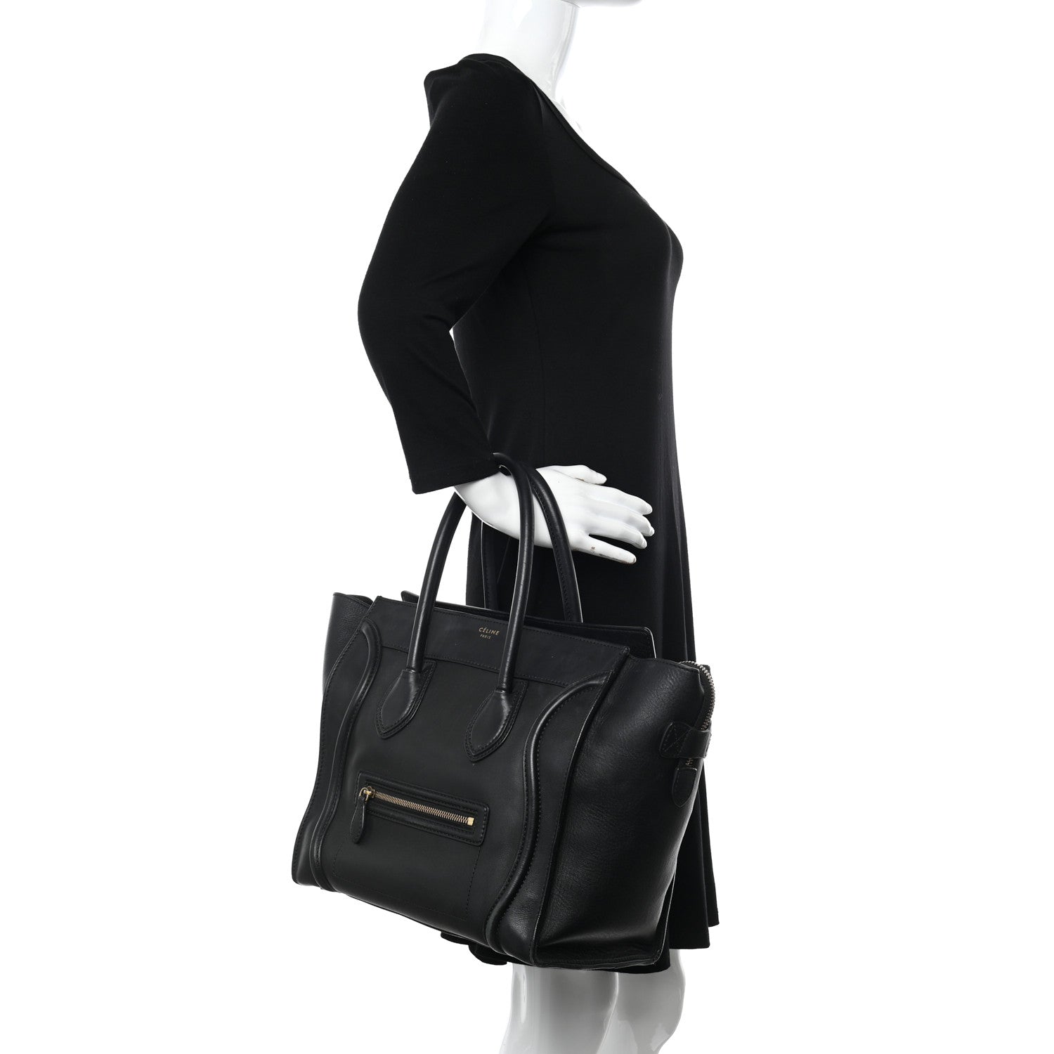 Celine Smooth Calfskin Mini Luggage Black 2 of 19