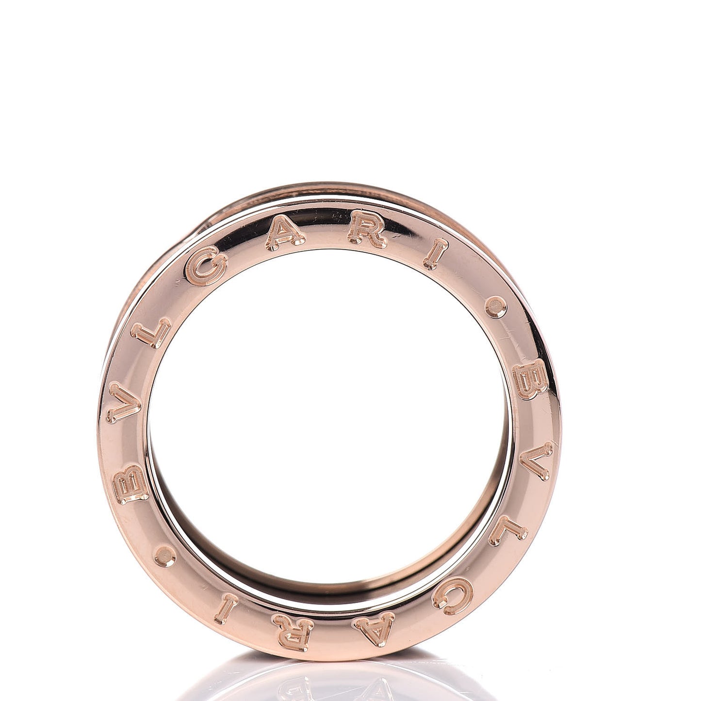 18K Rose Gold Black Ceramic B.Zero1 Four-Band Ring 59 8.75