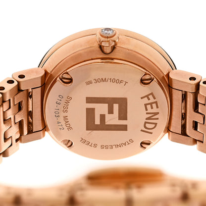 Fendi Stainless Steel Diamond Bezel Pink Mother of Pearl 19mm Fendi Forever Quartz Watch 4 of 5