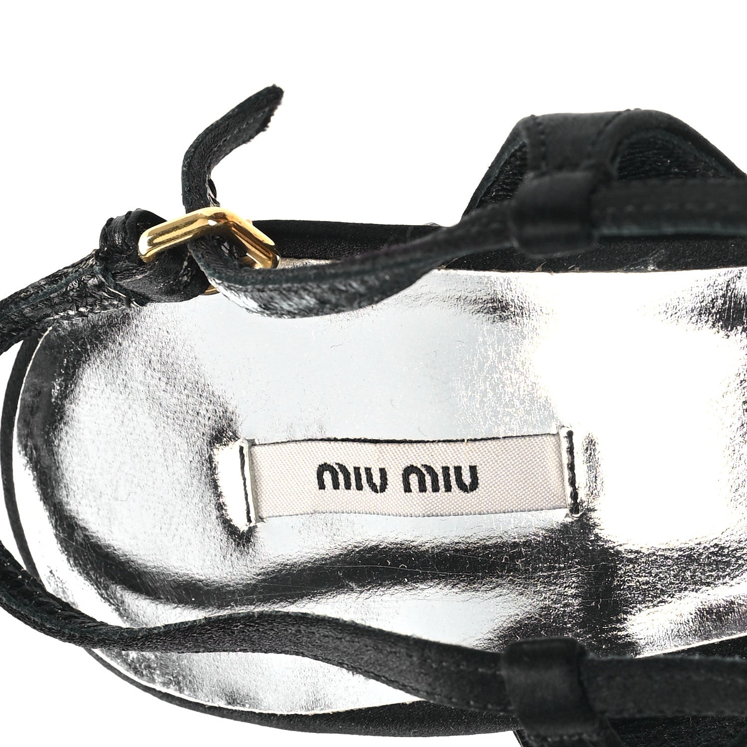Miu Miu Satin Crystal Sandals 39 Black 7 of 8