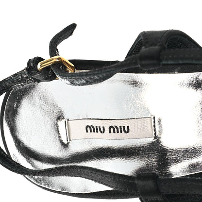 Miu Miu Satin Crystal Sandals 39 Black 7 of 8