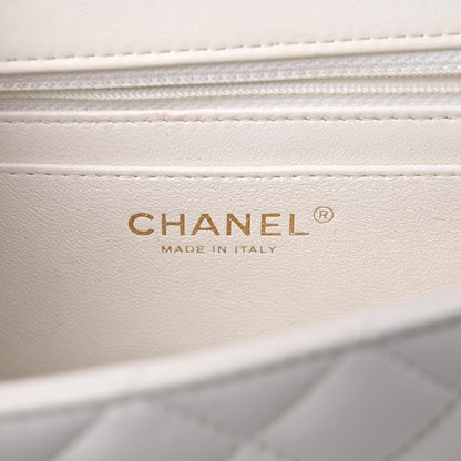 Chanel Lambskin Quilted Mini Rectangular Flap White 6 of 12