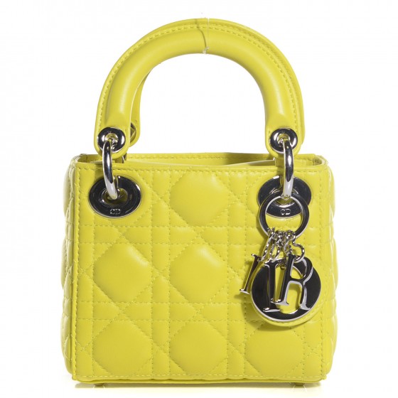 Christian Dior Lambskin Cannage Nano Lady Dior Acid 1 of 16