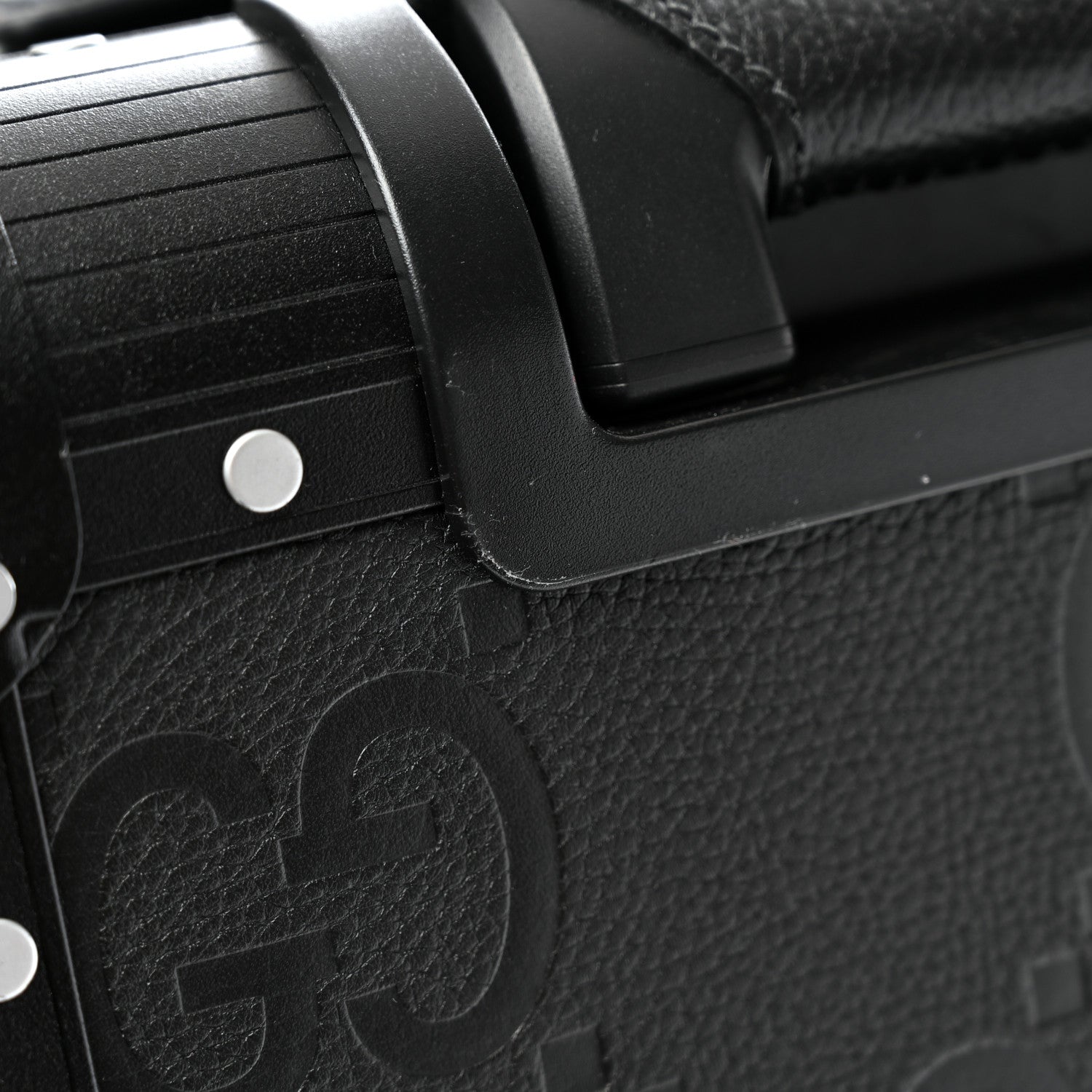 Gucci Aluminum GG Piuma Calfskin Jumbo GG Embossed Porter Cabin Plus Trolley Black 10 of 11