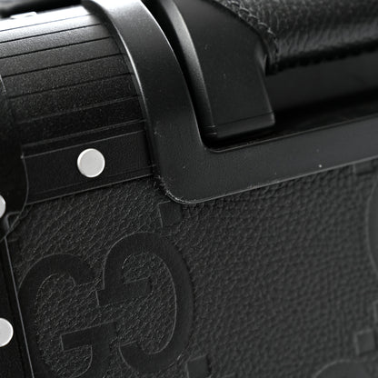 Gucci Aluminum GG Piuma Calfskin Jumbo GG Embossed Porter Cabin Plus Trolley Black 10 of 11