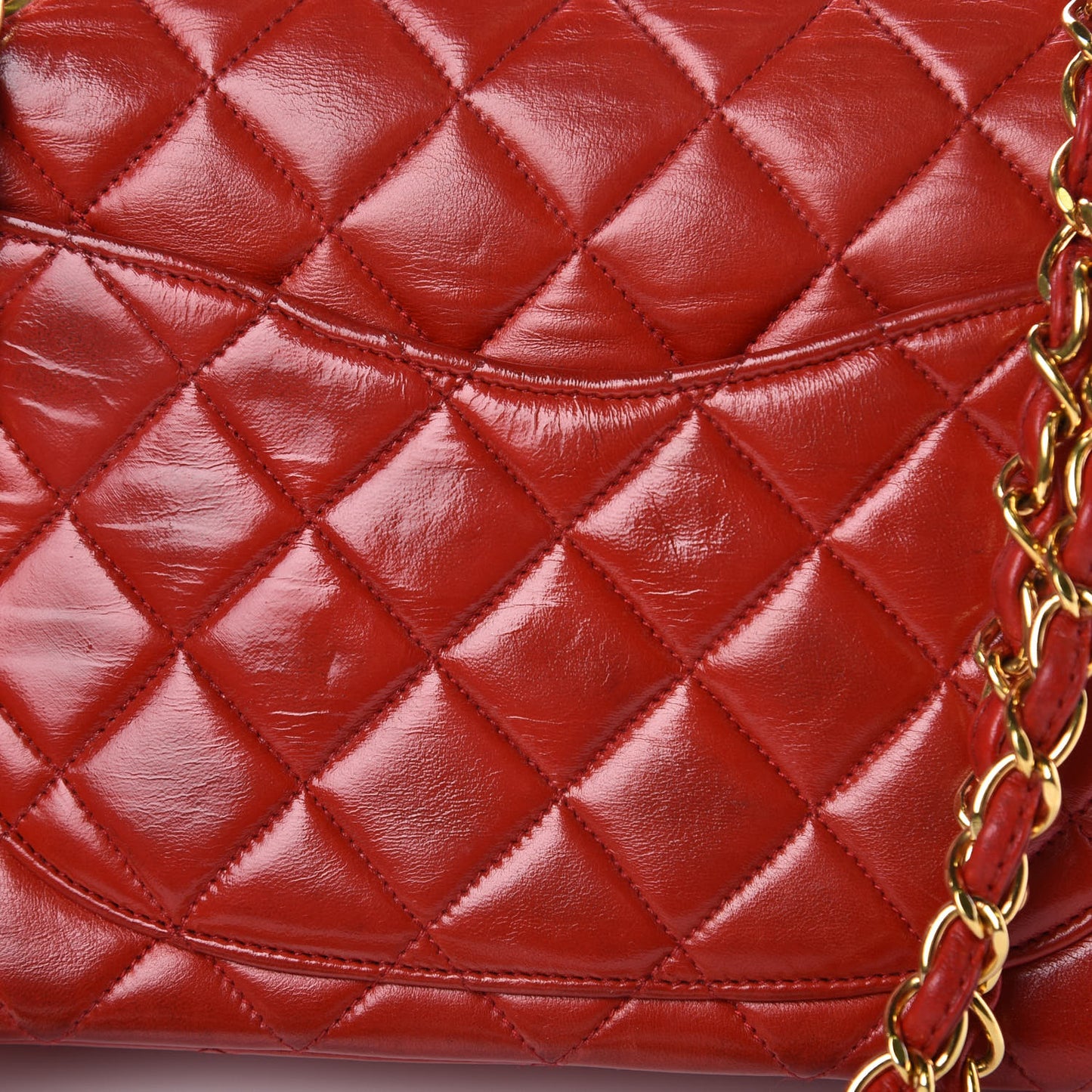 Lambskin Quilted Small Double Flap Red