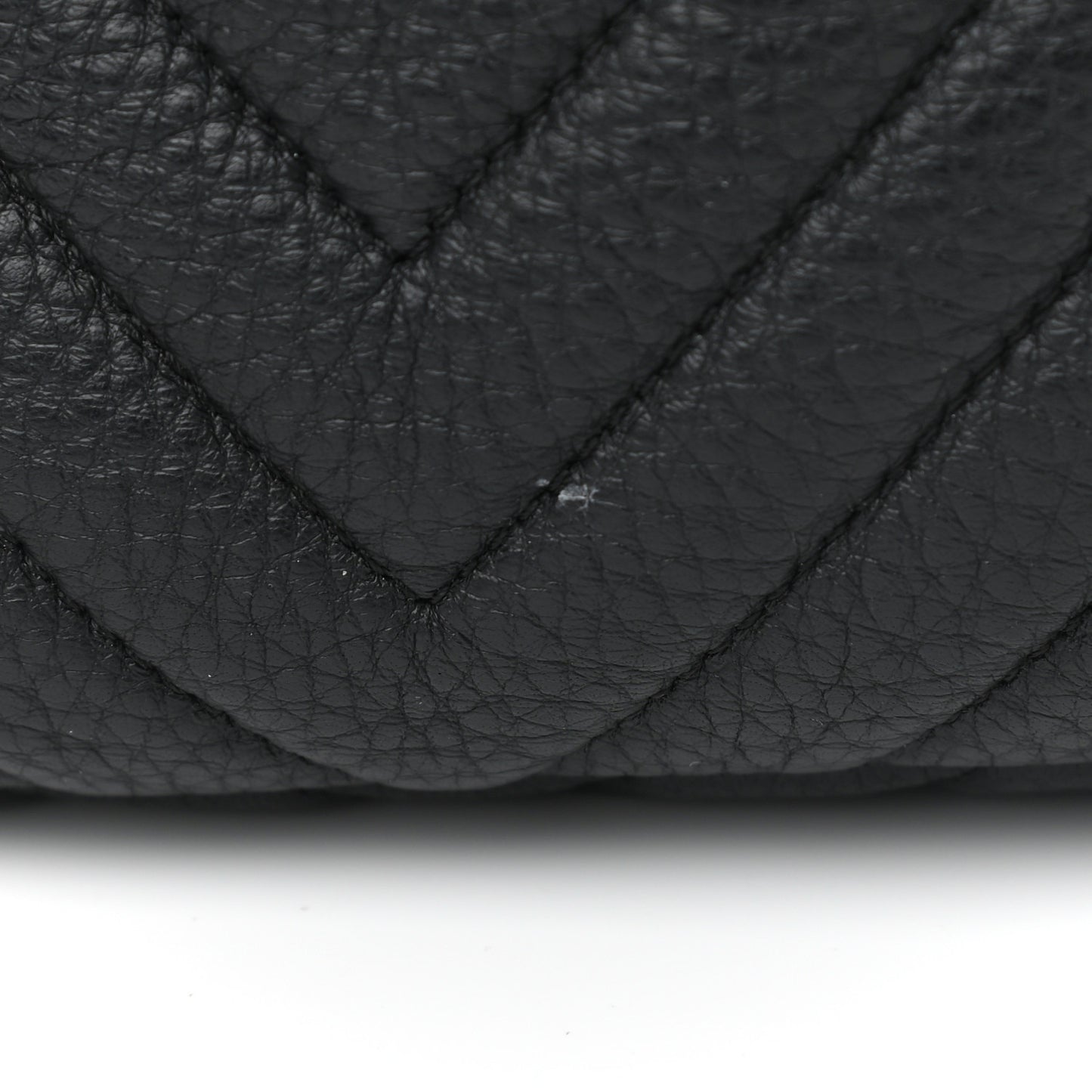 Deerskin Chevron Small CC Chain Bucket Drawstring Bag Black