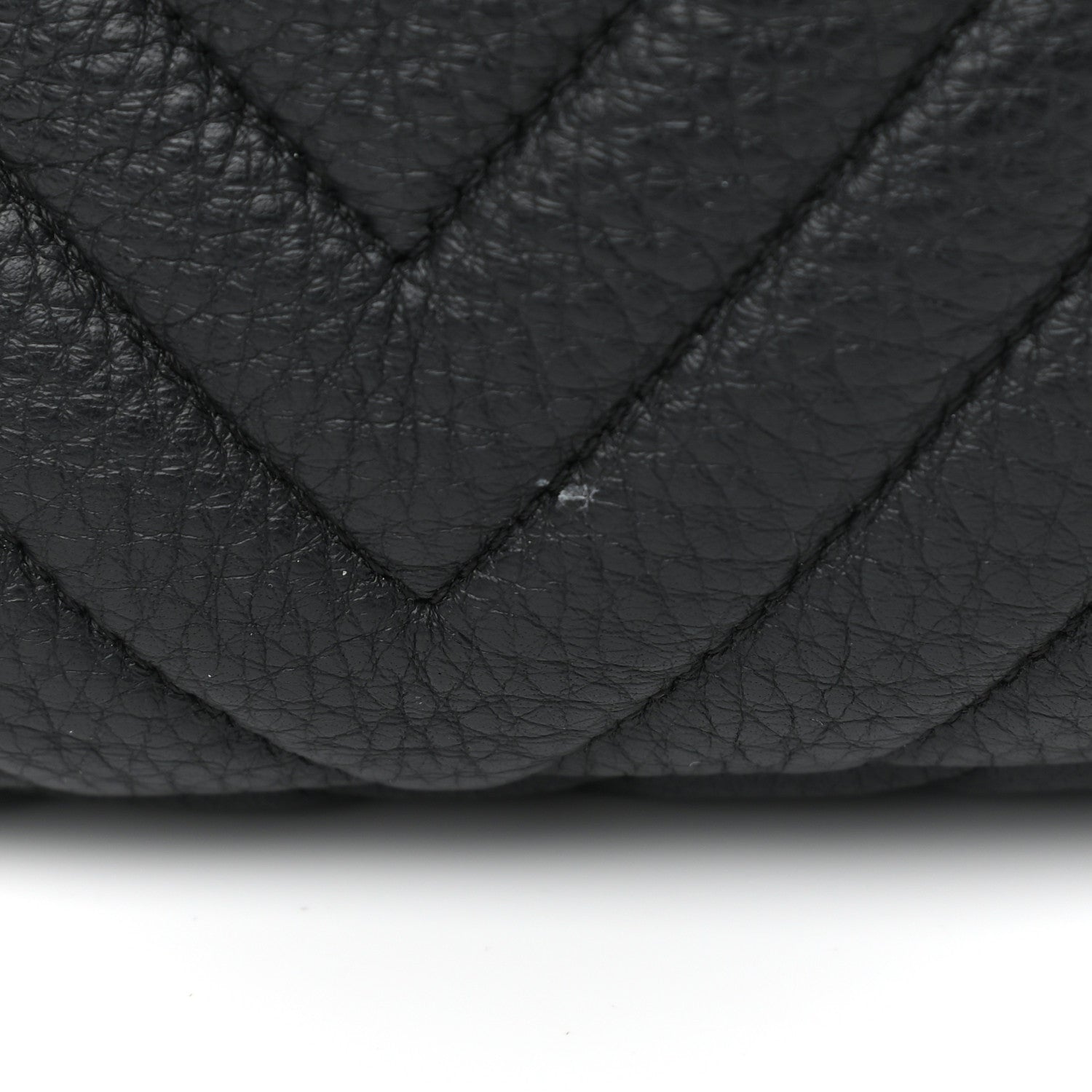 Chanel Deerskin Chevron Small CC Chain Bucket Drawstring Bag Black 11 of 11