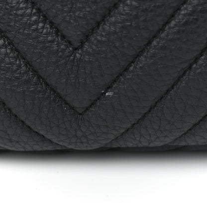 Chanel Deerskin Chevron Small CC Chain Bucket Drawstring Bag Black 11 of 11