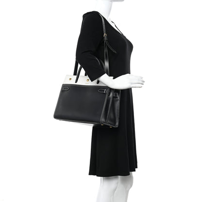 Burberry Calfskin Small Two Handle Title Bag Black 2 of 9