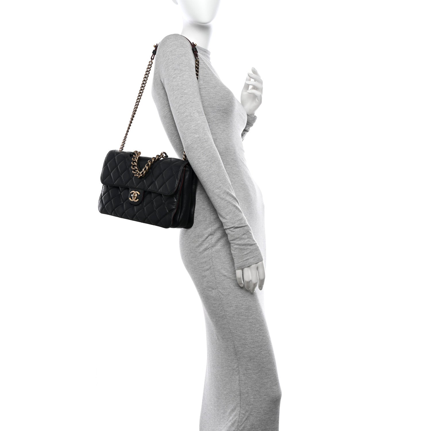 Chanel Calfskin Quilted Large Perfect Edge Flap Black 2 of 15