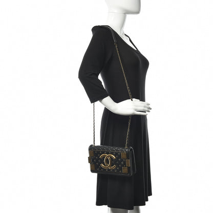 Chanel Lambskin Quilted Horizontal Boy Brick Studded Flap Black 2 of 11