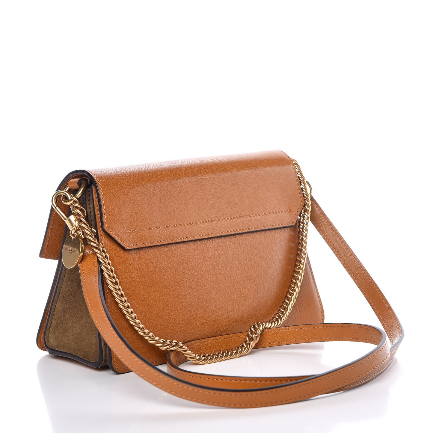 Goatskin Suede Small GV3 Shoulder Bag Amber Mastic