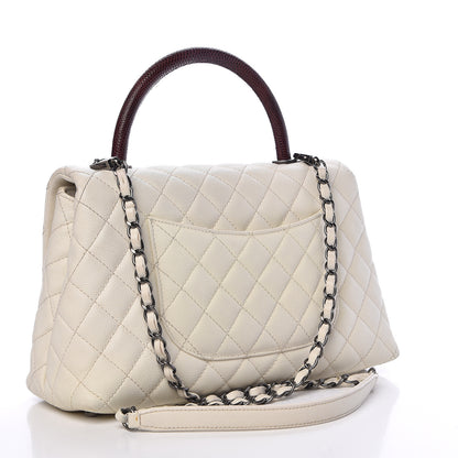 Chanel Caviar Lizard Quilted Small Coco Handle Flap Ivory 3 of 15