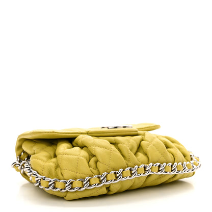 Chanel Washed Lambskin Quilted Mini Chain Around Flap Yellow 4 of 12