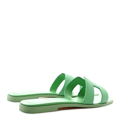 Hermes Epsom Oran Sandals 39.5 Vert Pomme 4 of 9