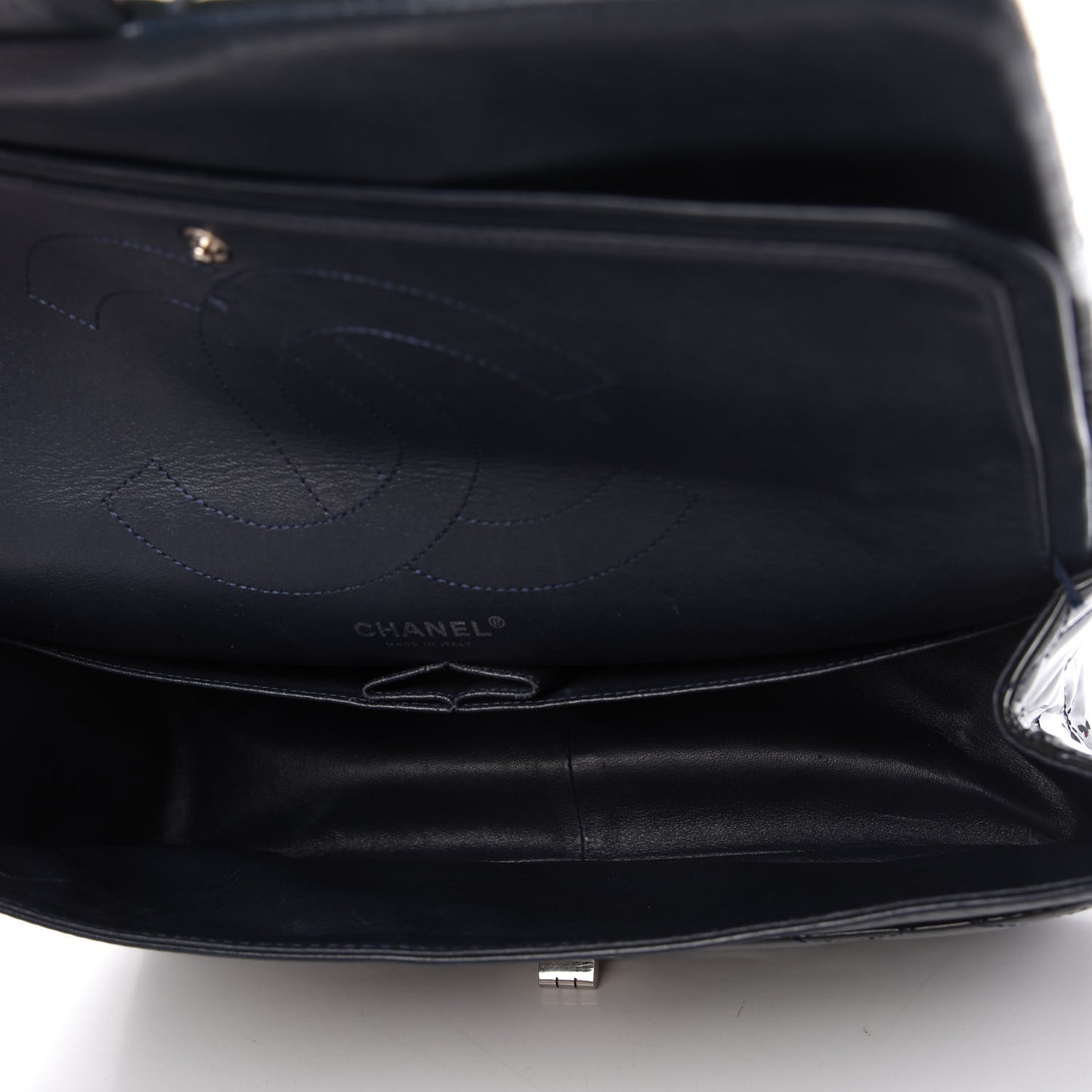 Patent Quilted 2.55 Reissue 227 Flap Dark Blue