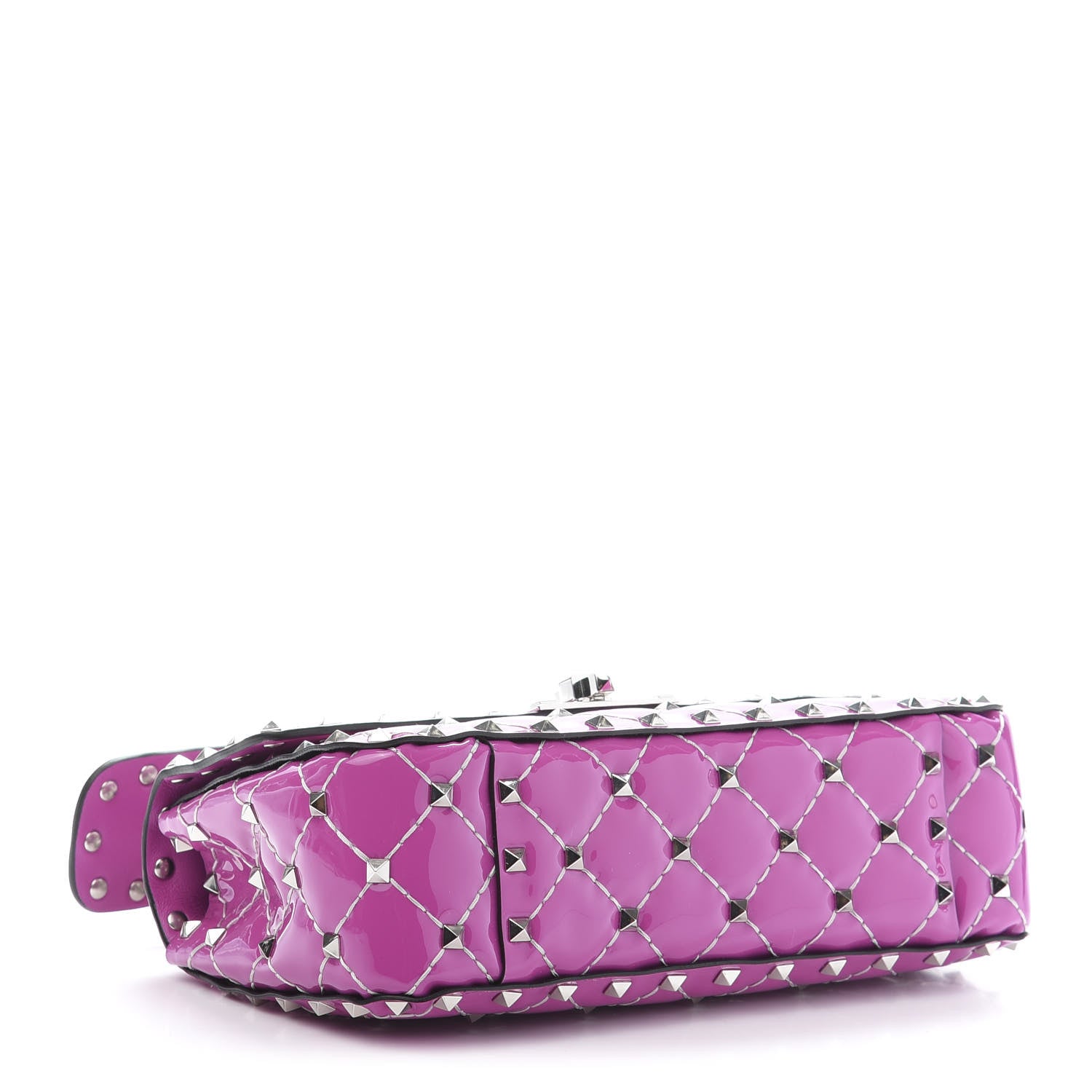 Valentino Garavani Patent Small Rockstud Spike Shoulder Bag Radiant Orchid 4 of 9