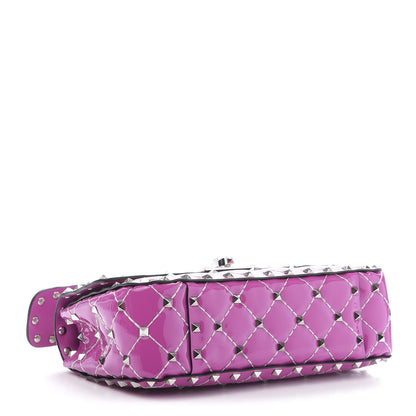 Valentino Garavani Patent Small Rockstud Spike Shoulder Bag Radiant Orchid 4 of 9