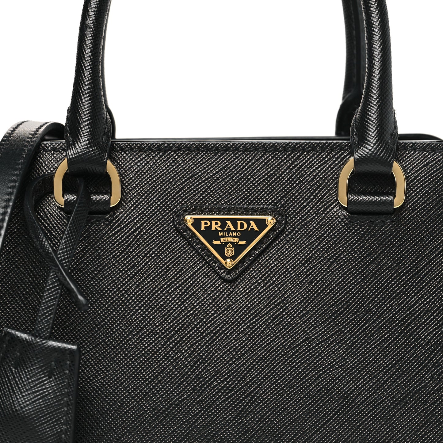Saffiano Soft Calfskin Mini Zippered Tote Black