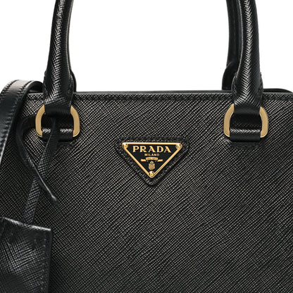 Prada Saffiano Soft Calfskin Mini Zippered Tote Black 7 of 9