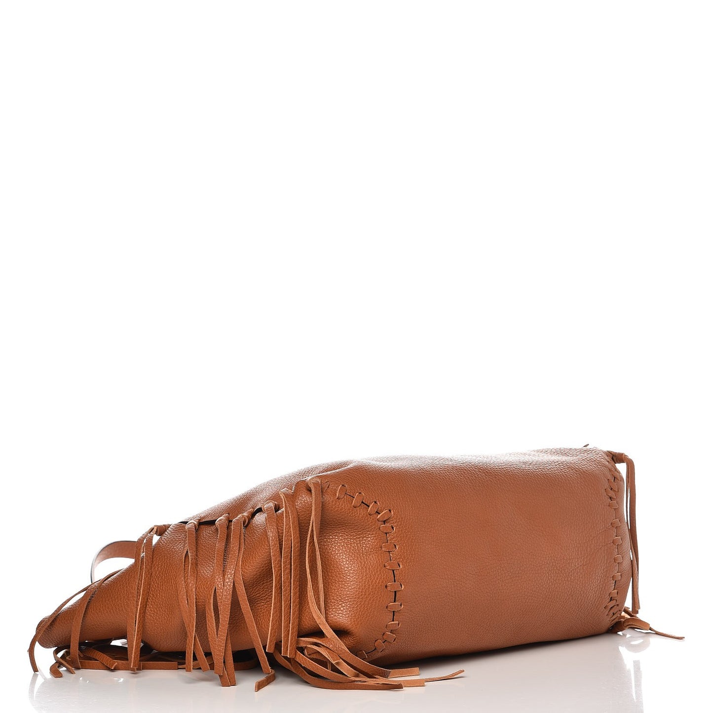 Grained Calfskin C-Rockee Fringe Tote Light Cuir