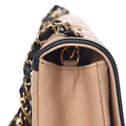 Chanel Caviar Quilted Medium CC Filigree Flap Beige Black 11 of 17