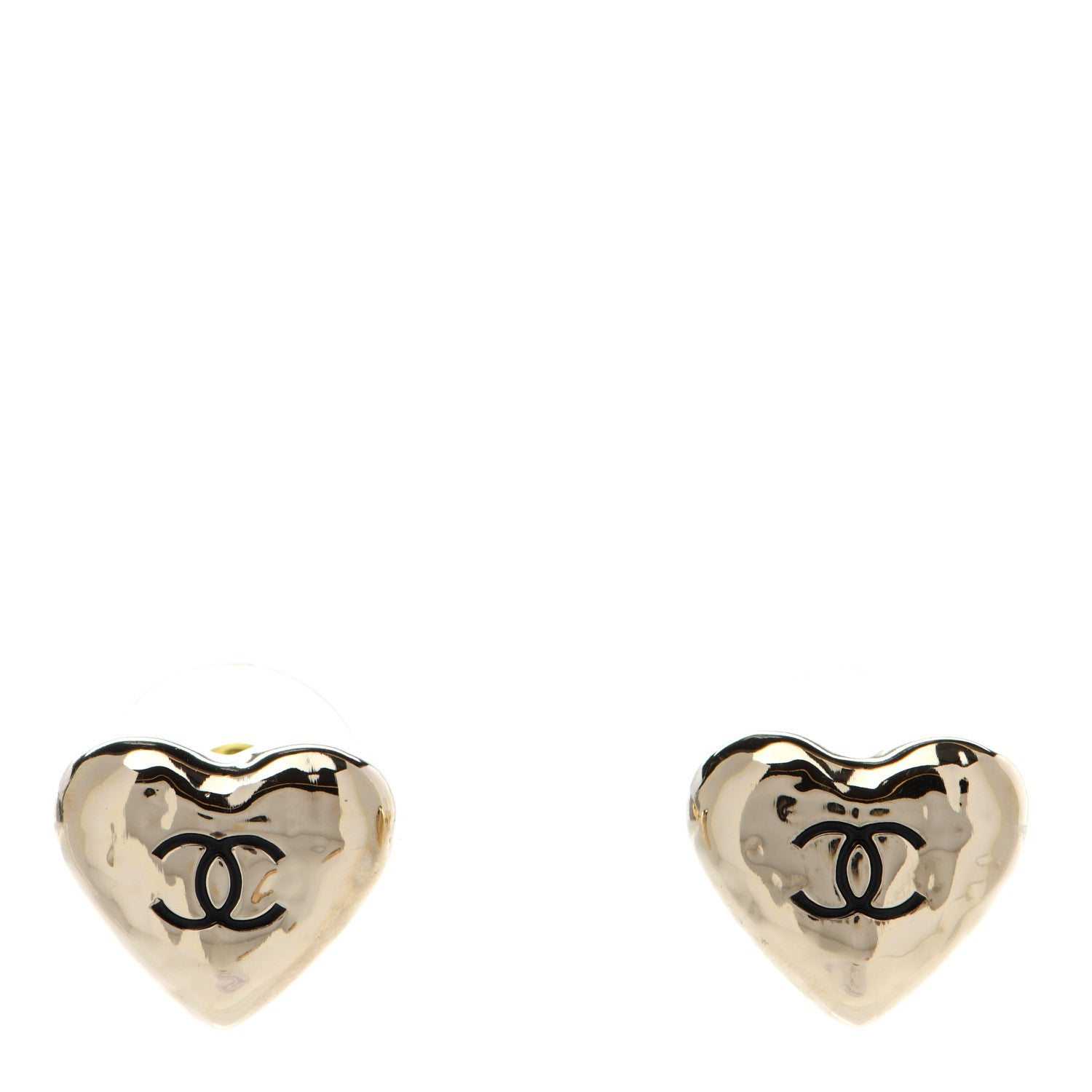Chanel CC Heart Earrings Gold 1 of 4