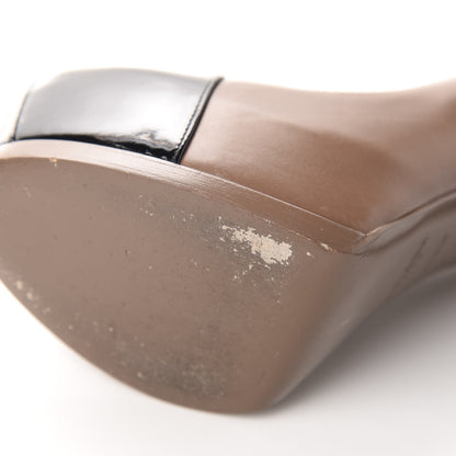 Saint Laurent Calfskin Vitello Vernice Tribtoo 105 Pumps 38 Nude Black 9 of 11